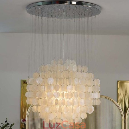 Luminária pendente moderna de concha, iluminação de teto suspensa contemporânea, sala de jantar Luminária pendente moderna de concha, iluminação de teto suspensa contemporânea, sala de jantar