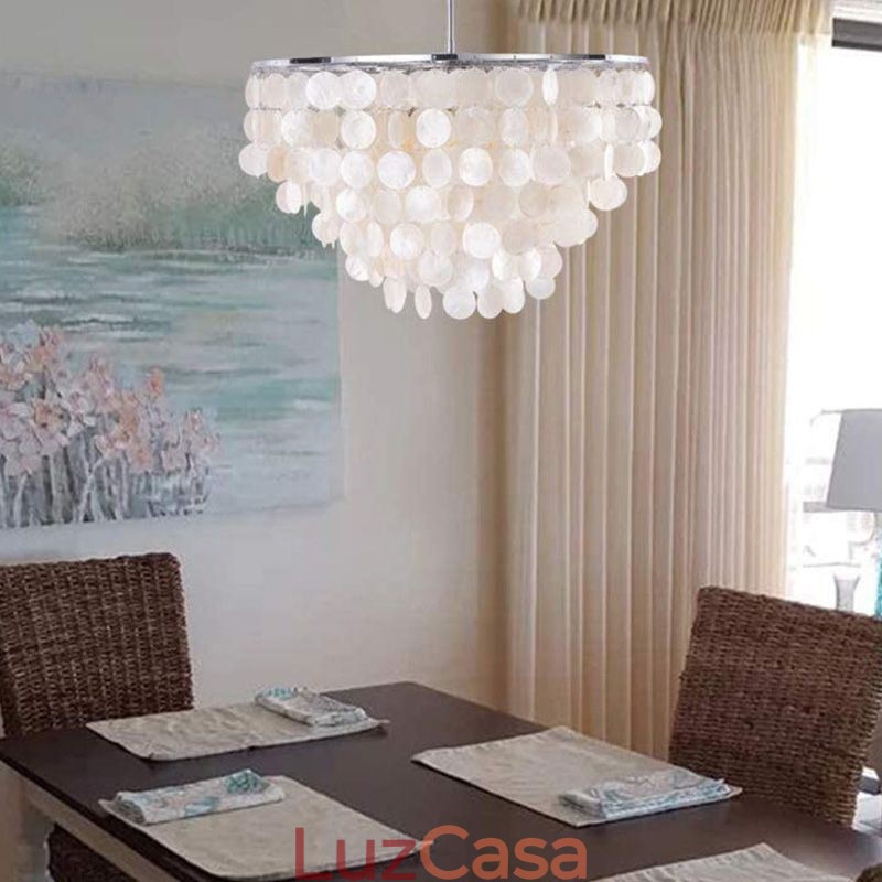 Luminária pendente europeia em concha Luminária pendente contemporânea