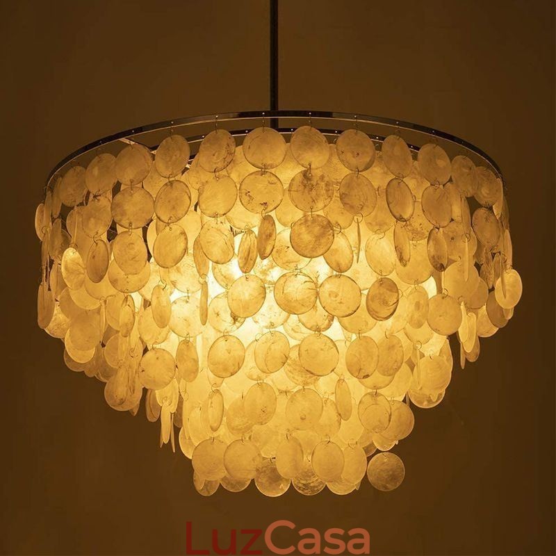 Luminária pendente europeia em concha Luminária pendente contemporânea