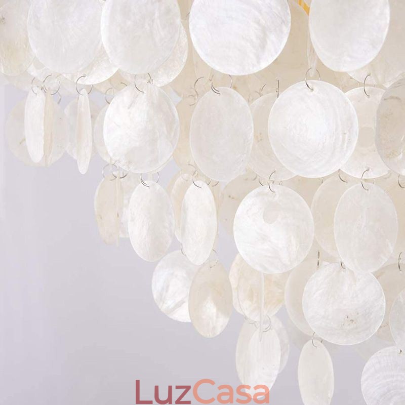 Luminária pendente europeia em concha Luminária pendente contemporânea