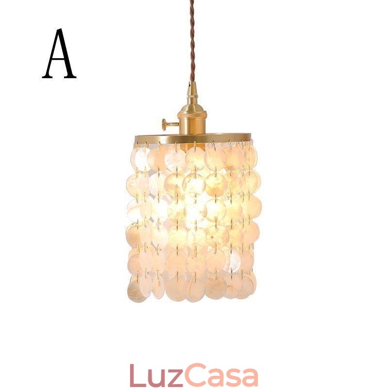 Lustre clássico moderno branco concha sombra pingente iluminação lâmpada teto