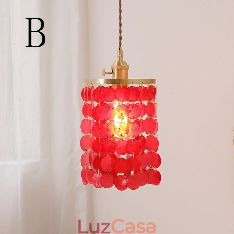 Lustre clássico moderno branco concha sombra pingente iluminação lâmpada teto