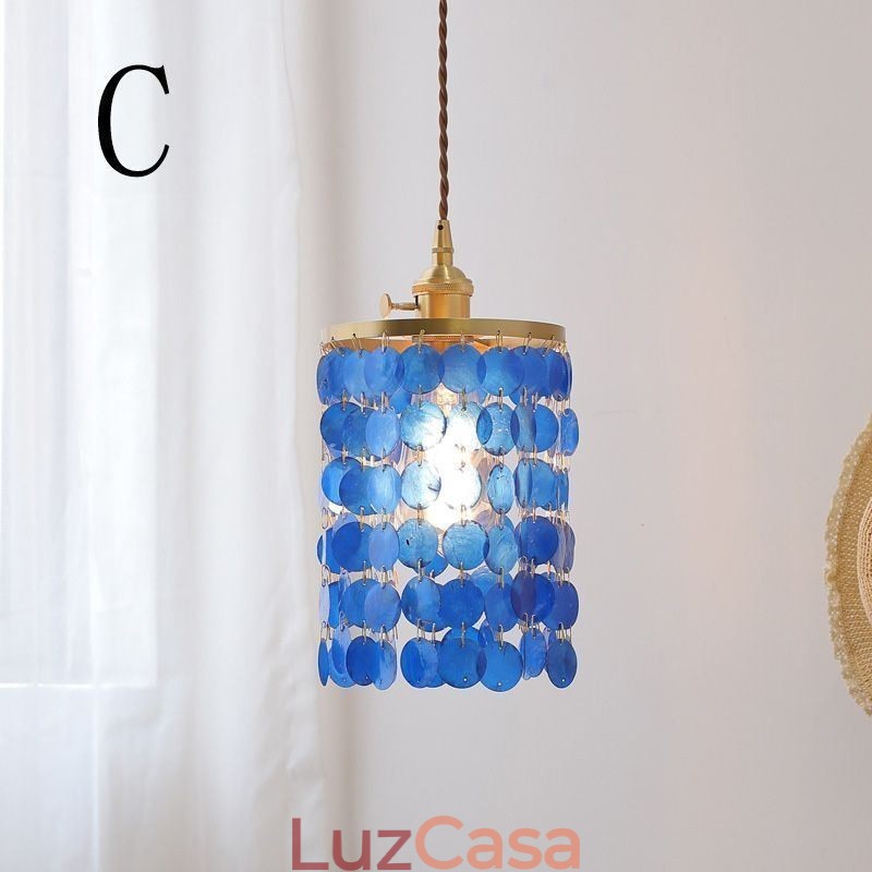 Lustre clássico moderno branco concha sombra pingente iluminação lâmpada teto