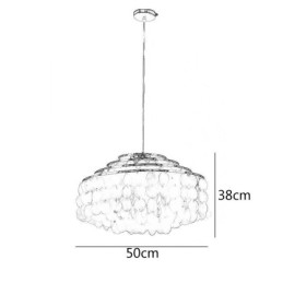 Lustre moderno Raindrop, abajur de concha branca, iluminação pendente de teto