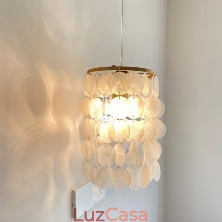 Luminária pendente Capiz moderna Mini contemporânea para teto, iluminação para sala de jantar