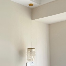 Luminária pendente Capiz moderna Mini contemporânea para teto, iluminação para sala de jantar