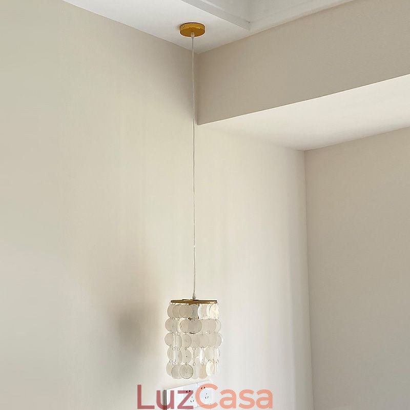 Luminária pendente Capiz moderna Mini contemporânea para teto, iluminação para sala de jantar