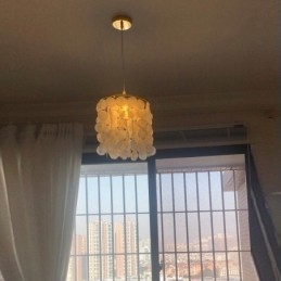 Luminária pendente Capiz moderna Mini contemporânea para teto, iluminação para sala de jantar