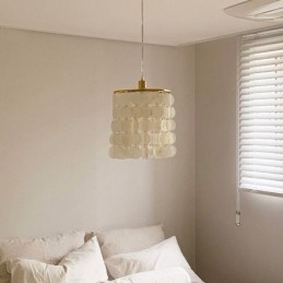 Luminária pendente Capiz moderna Mini contemporânea para teto, iluminação para sala de jantar