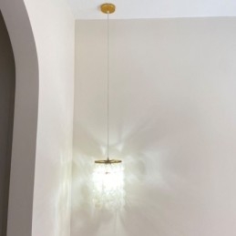 Luminária pendente Capiz moderna Mini contemporânea para teto, iluminação para sala de jantar