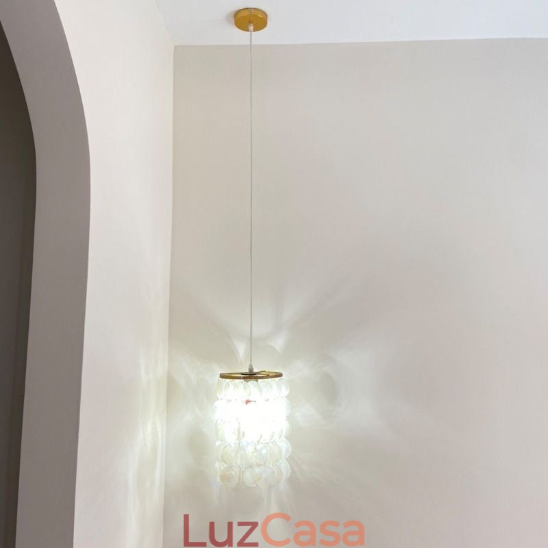 Luminária pendente Capiz moderna Mini contemporânea para teto, iluminação para sala de jantar