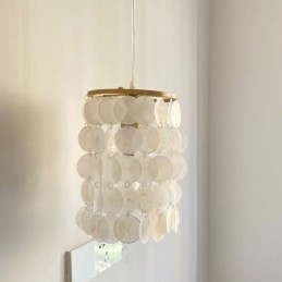 Luminária pendente Capiz moderna Mini contemporânea para teto, iluminação para sala de jantar