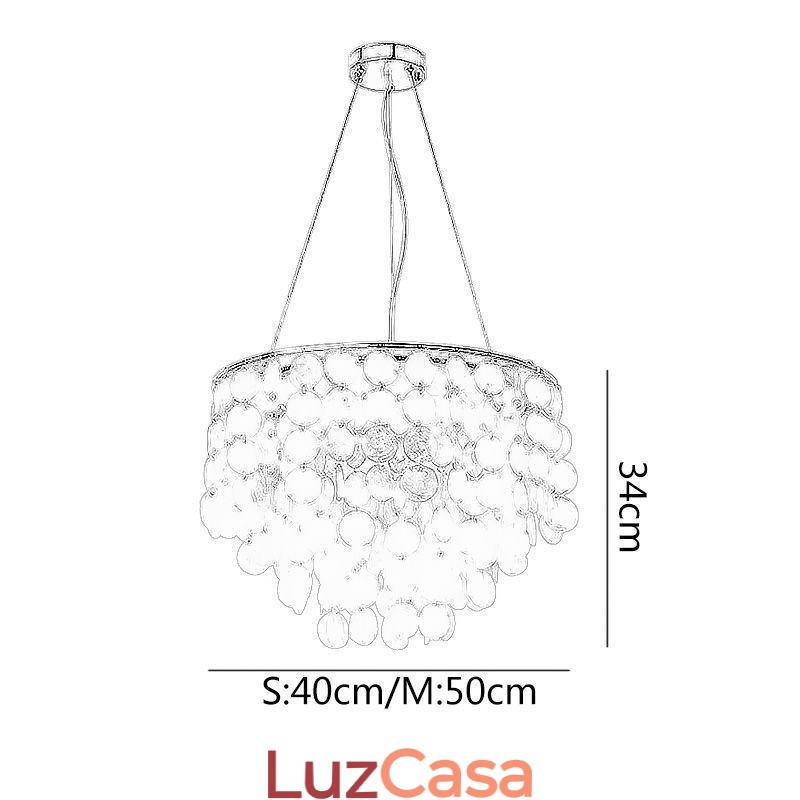Luminária pendente de teto moderna em concha branca Lustre