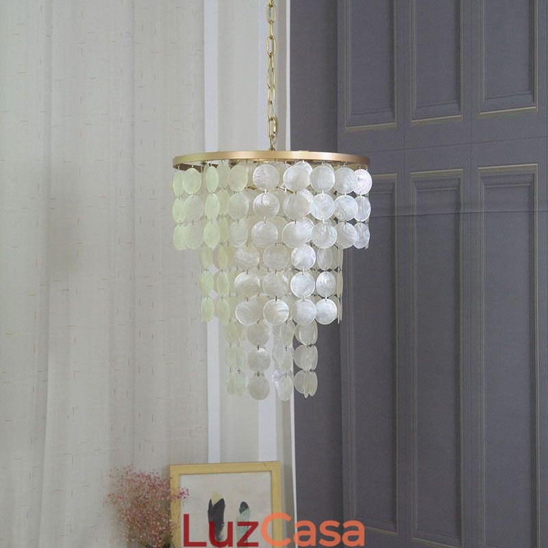 Iluminação de teto suspensa de concha contemporânea