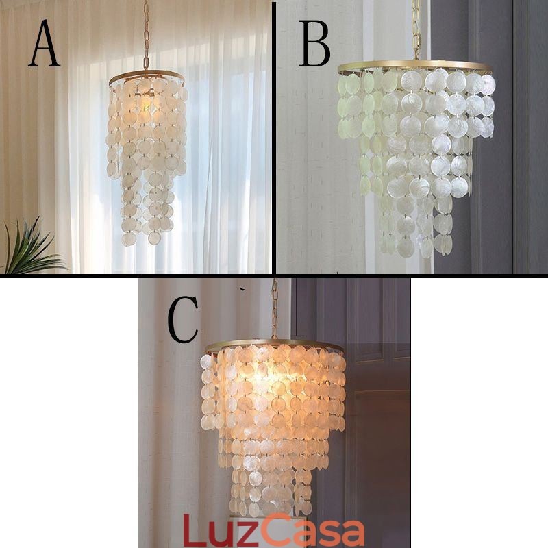 Iluminação de teto suspensa de concha contemporânea