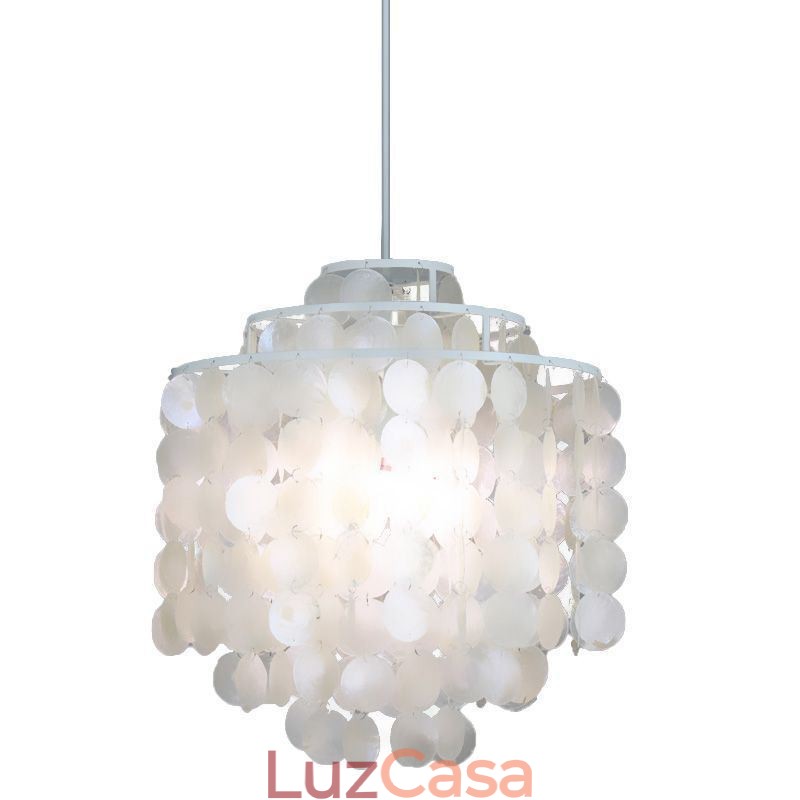 Luminária pendente moderna clássica, abajur de concha branca