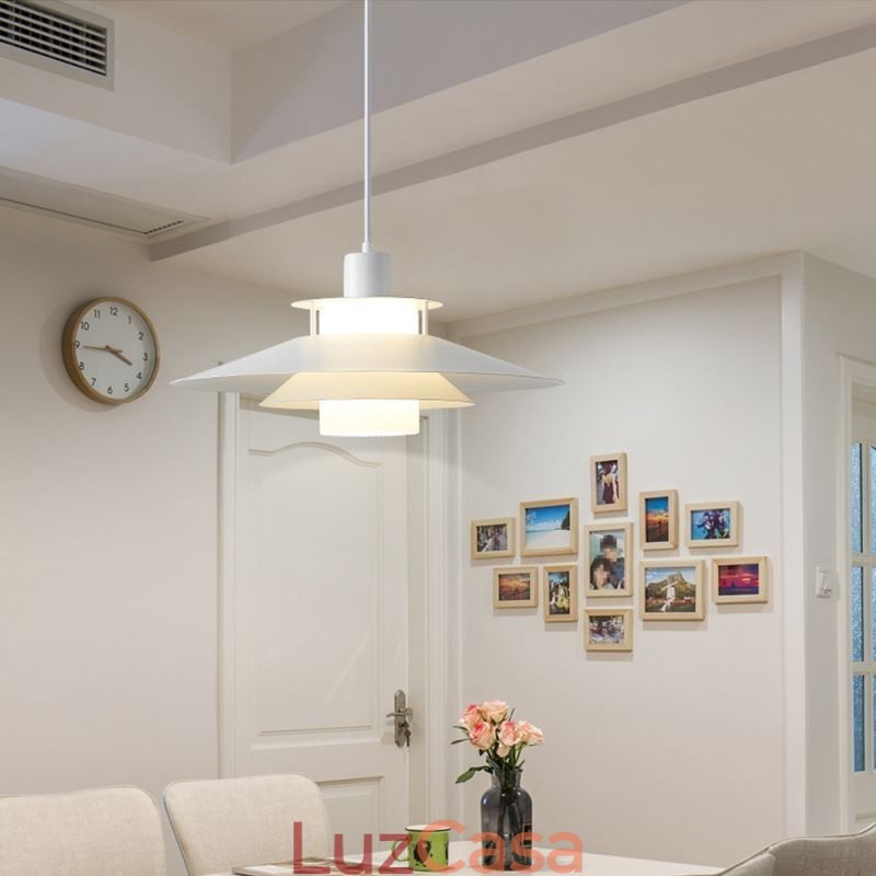 Luminária pendente nórdica de alumínio, moderna e minimalista, iluminação de teto