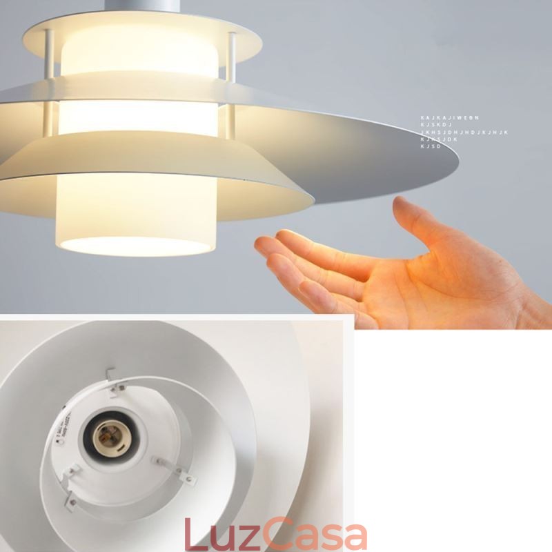 Luminária pendente nórdica de alumínio, moderna e minimalista, iluminação de teto
