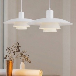 Luminária pendente de alumínio branco, lustre contemporâneo, luminária suspensa ajustável
