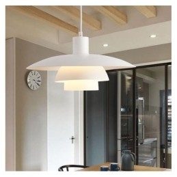 Luminária pendente de alumínio branco, lustre contemporâneo, luminária suspensa ajustável