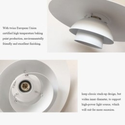Luminária pendente de alumínio branco, lustre contemporâneo, luminária suspensa ajustável