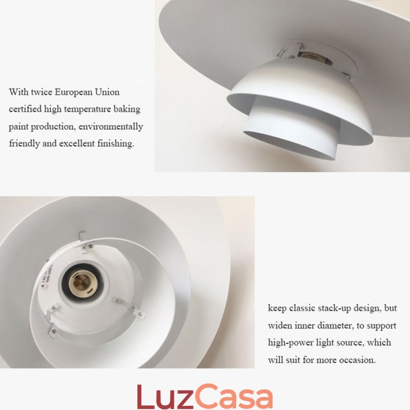 Luminária pendente de alumínio branco, lustre contemporâneo, luminária suspensa ajustável