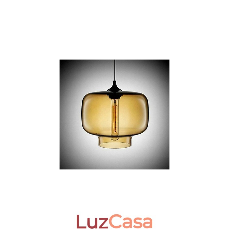 Garrafa Design Pendente 1 Luz Conciso Ferro Pintura