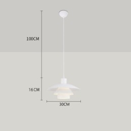 Luminária pendente de alumínio branco, lustre contemporâneo, luminária suspensa ajustável