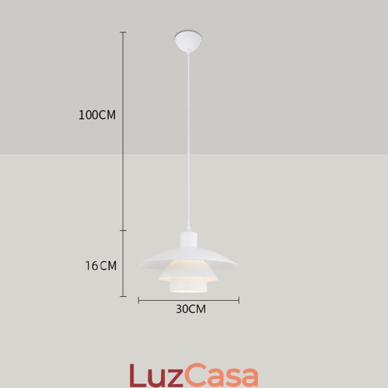Luminária pendente de alumínio branco, lustre contemporâneo, luminária suspensa ajustável