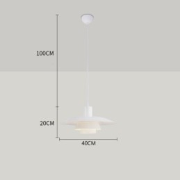 Luminária pendente de alumínio branco, lustre contemporâneo, luminária suspensa ajustável