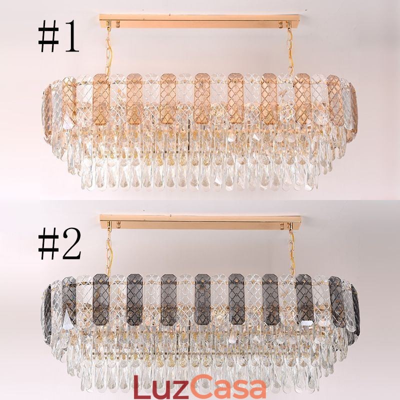Luminária pendente de cristal moderna Luminária pendente oval de luxo