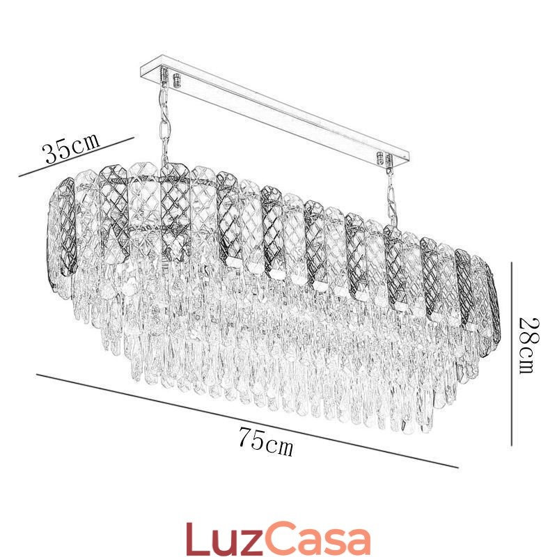 Luminária pendente de cristal moderna Luminária pendente oval de luxo