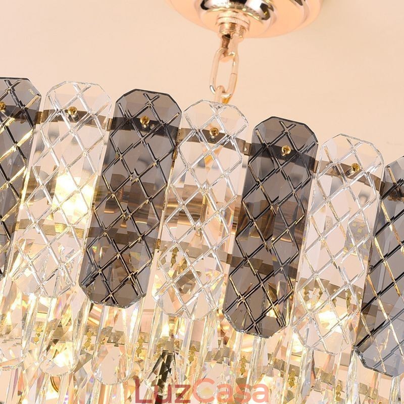 Luminária pendente europeia de luxo, luminária de teto de cristal