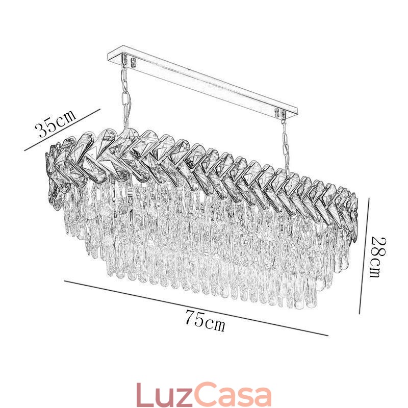 Luminária pendente de cristal europeia, luminária de teto oval de luxo