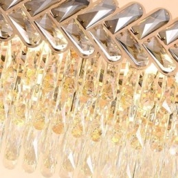 Luminária pendente de cristal europeia, luminária de teto oval de luxo