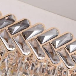 Luminária pendente de cristal europeia, luminária de teto oval de luxo