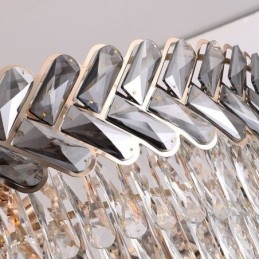 Luminária pendente de cristal dourada para teto