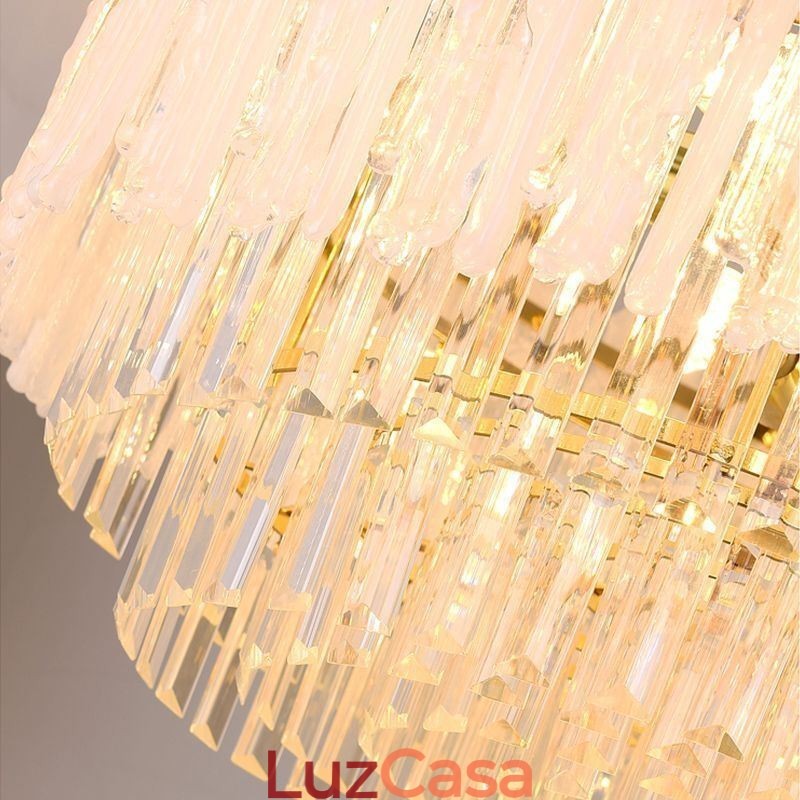 Cristal redondo coral teto luz pingente luz