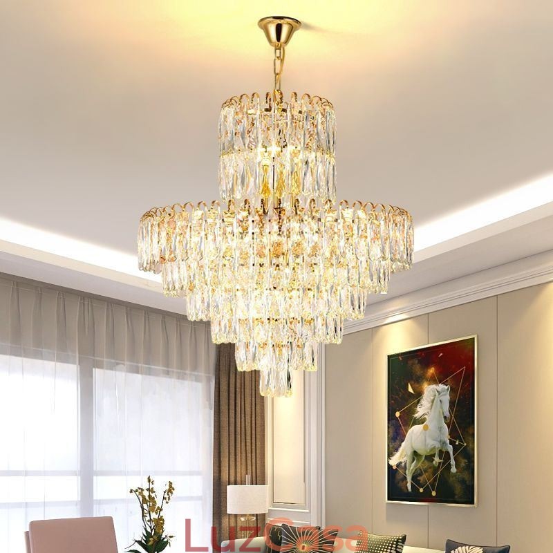 Luminária pendente de cristal moderna Luminárias de teto contemporâneas