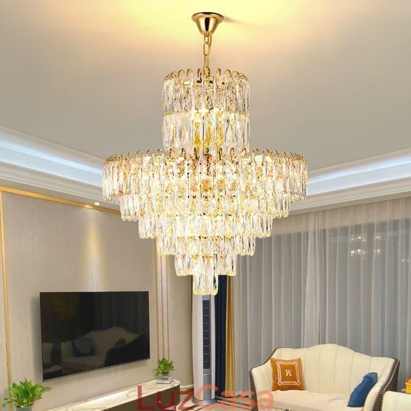 Luminária pendente de cristal moderna Luminárias de teto contemporâneas