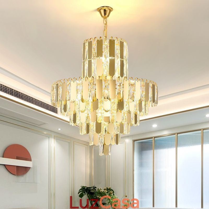 Luminária pendente de cristal moderna Luminárias de teto contemporâneas