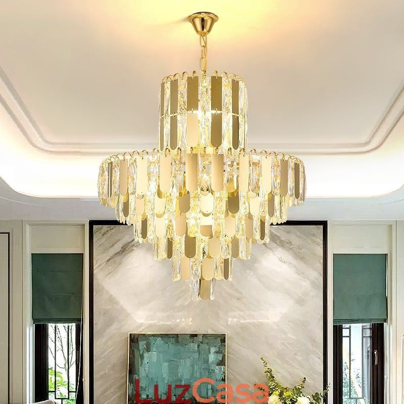 Luminária pendente de cristal moderna Luminárias de teto contemporâneas