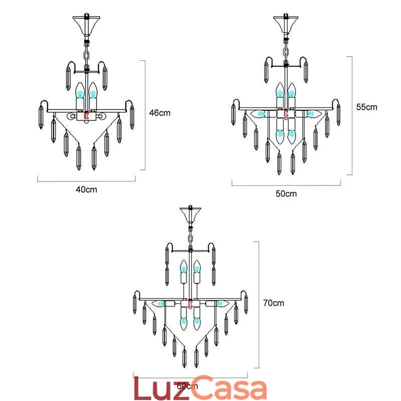 Luminária pendente de cristal moderna Luminárias de teto contemporâneas