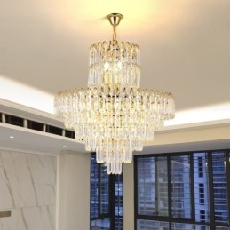 Luminária pendente elegante de cristal redonda para teto