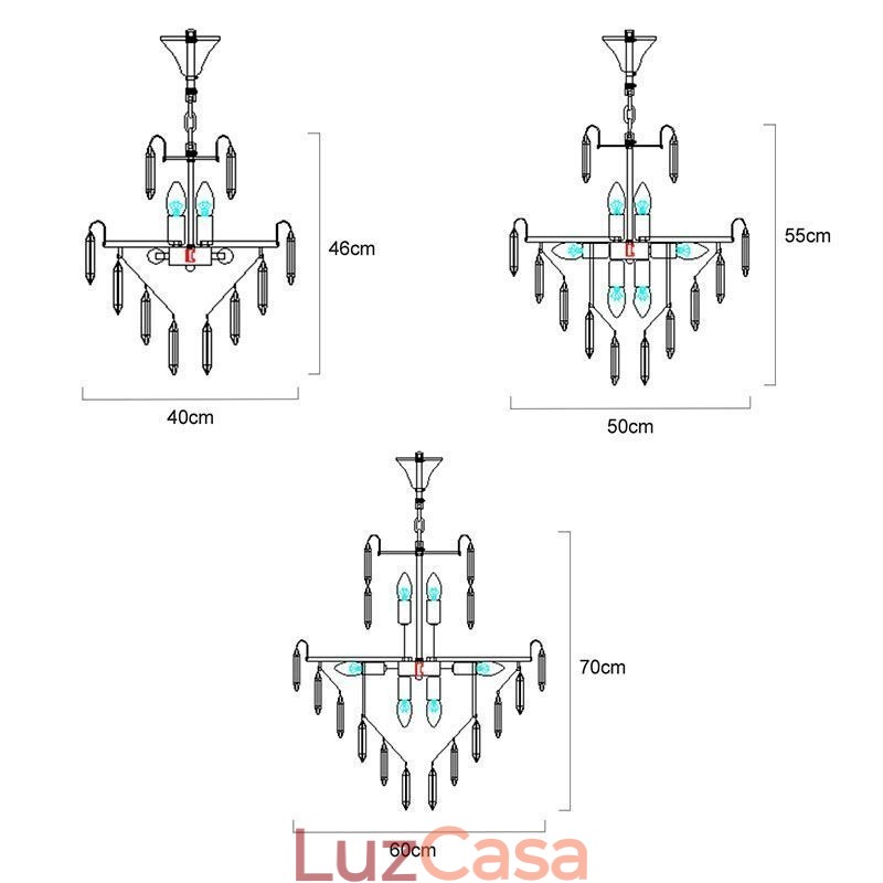 Luminária pendente elegante de cristal redonda para teto