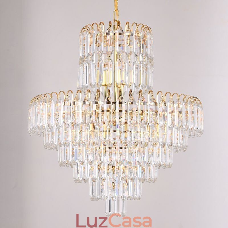 Luminária pendente elegante de cristal redonda para teto