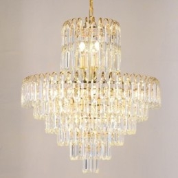 Luminária pendente elegante de cristal redonda para teto
