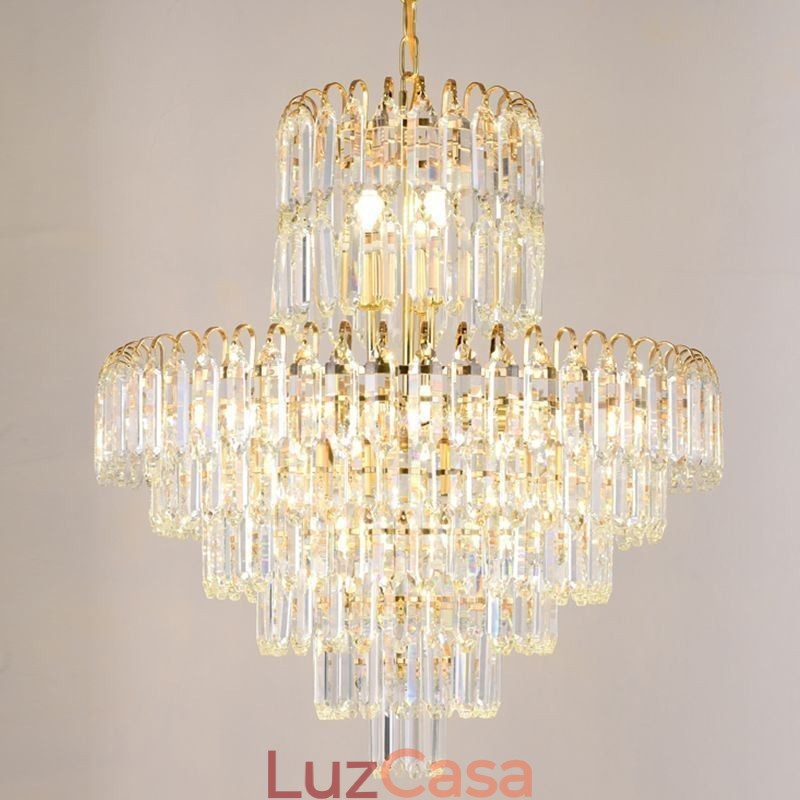 Luminária pendente elegante de cristal redonda para teto