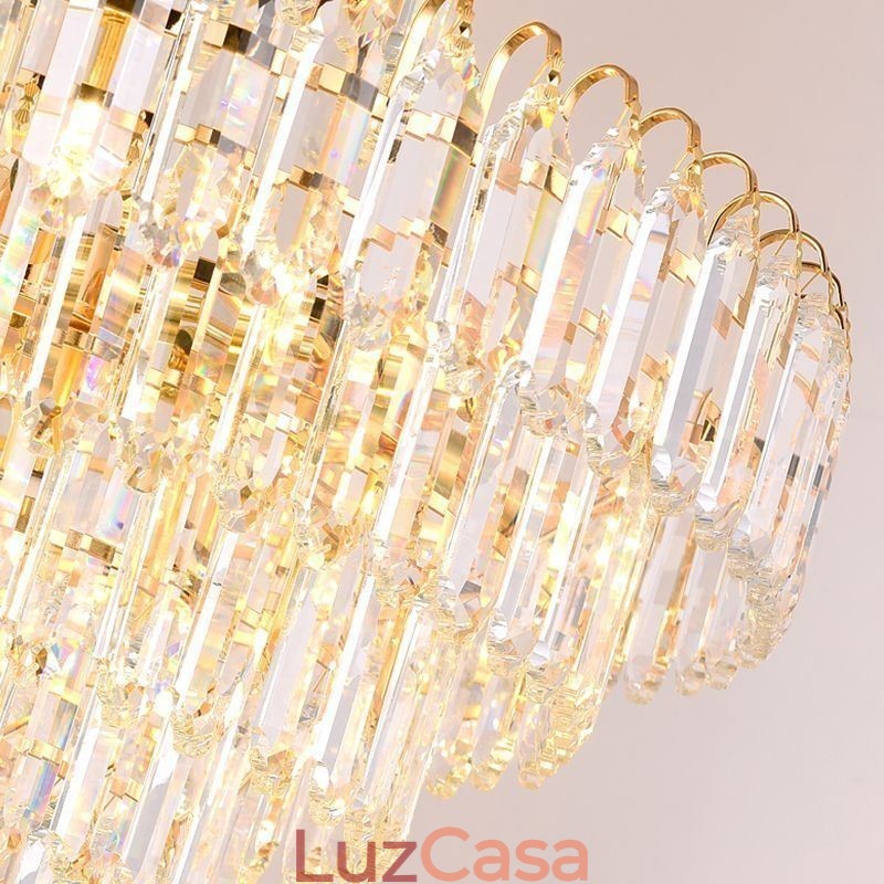 Luminária pendente elegante de cristal redonda para teto
