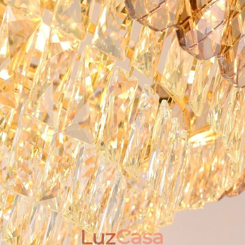 Luminária pendente de cristal moderna redonda para teto